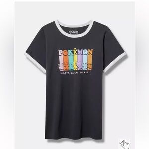 🌈 Torrid Pokemon Dark Grey Ringer Shirt 🌈